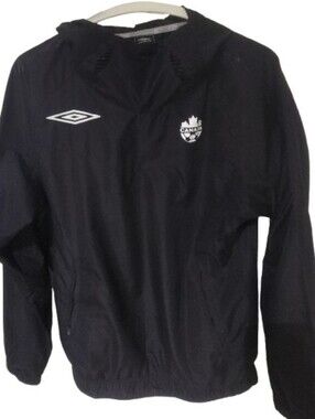 Umbro Team Canada Soccer Track Jacket Black Full Pullover Size S